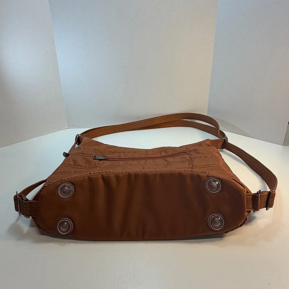 Lug Zipliner Convertible Tote Backpack Women Medium Copper Brown Quilted Bag